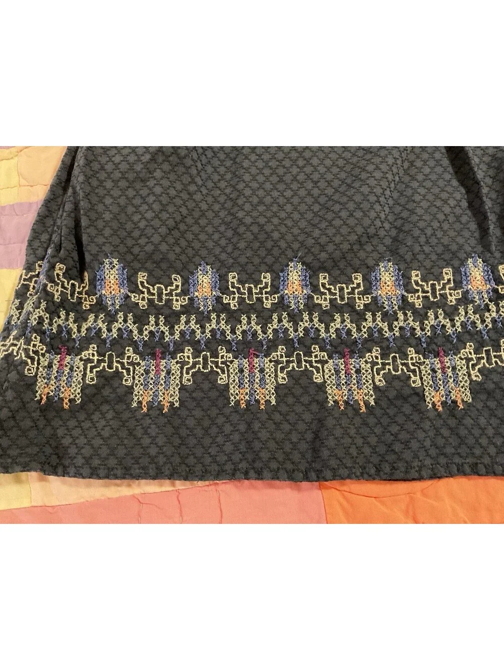 Knox Rose Navy Blue Embroidered Dress Size Medium